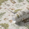 Wall Murals Forest animals in soft watercolor style, trees and mushrooms a00212