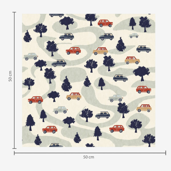 Wall Murals Funny cars among the trees on a cream background a00119 Wall Murals Funny cars among the trees on a cream background a00119