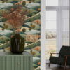 Wall Murals Funny hills with trees a00091