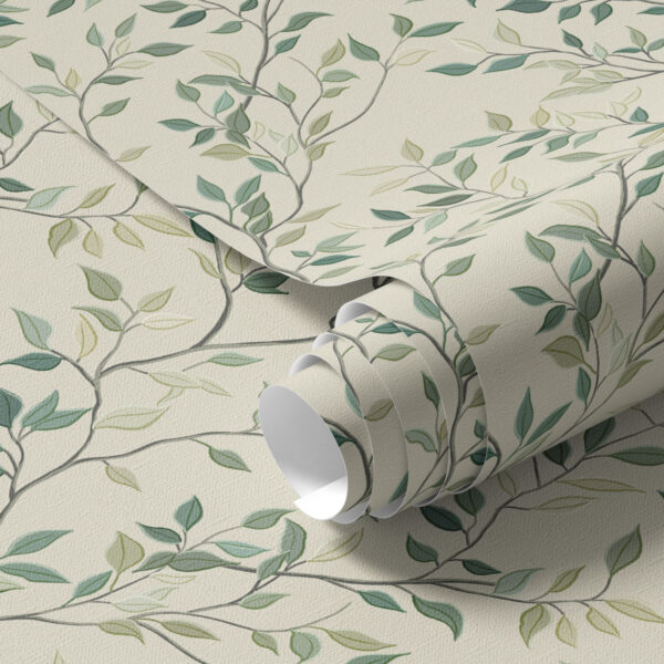 Wall Murals Gentle twisted twigs with leaves a00071 Wall Murals Gentle twisted twigs with leaves a00071