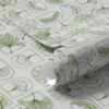 Wall Murals Graphic pattern with green leaves in squares a00287