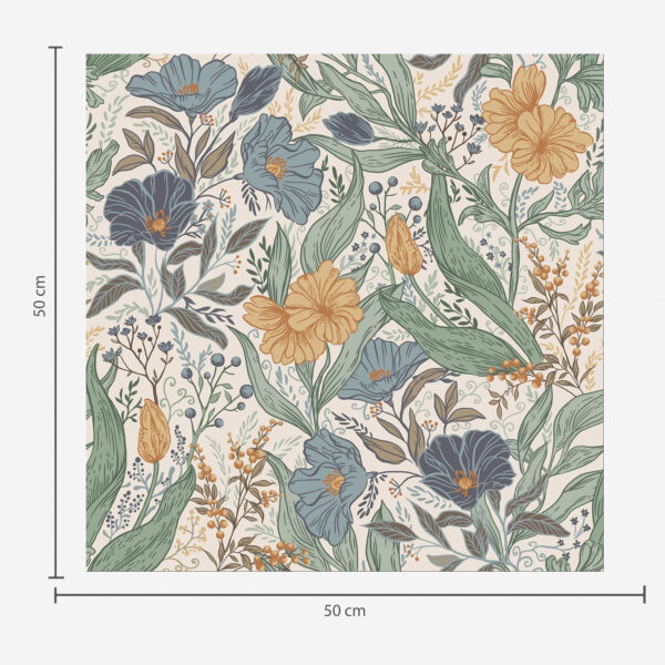 Wall Murals Hand-drawn illustration of meadow flowers in warm colors a00180 Wall Murals Hand-drawn illustration of meadow flowers in warm colors a00180