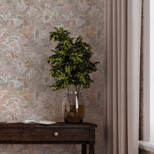 Wall Murals Large flowers with colorful petals in pastel shades a00020