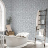 Wall Murals Leafy spirals in cool gray-blue tones a00602v1