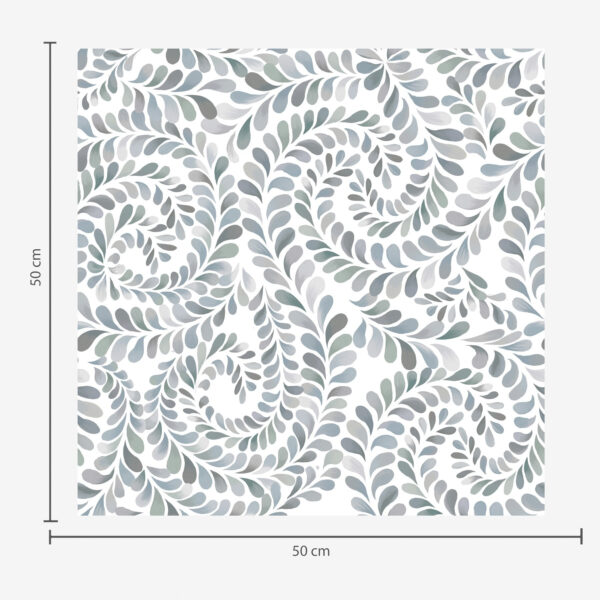Wall Murals Leafy spirals in cool gray-blue tones a00602v1