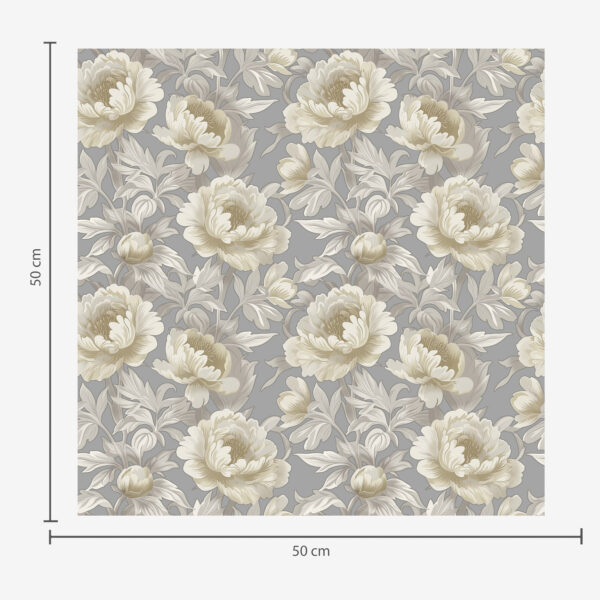 Wall Murals Lush peonies and leaves on a gray background a00403 Wall Murals Lush peonies and leaves on a gray background a00403