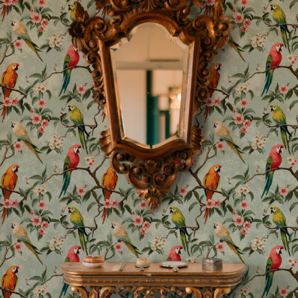 Wall Murals Multicolored parrots on branches a00088 Wall Murals Multicolored parrots on branches a00088