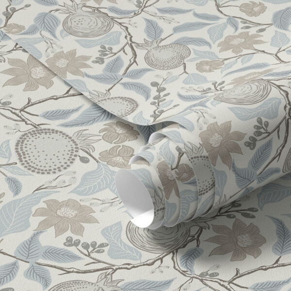 Wall Murals Muted pomegranate and flower branches in vintage style a00383 Wall Murals Muted pomegranate and flower branches in vintage style a00383