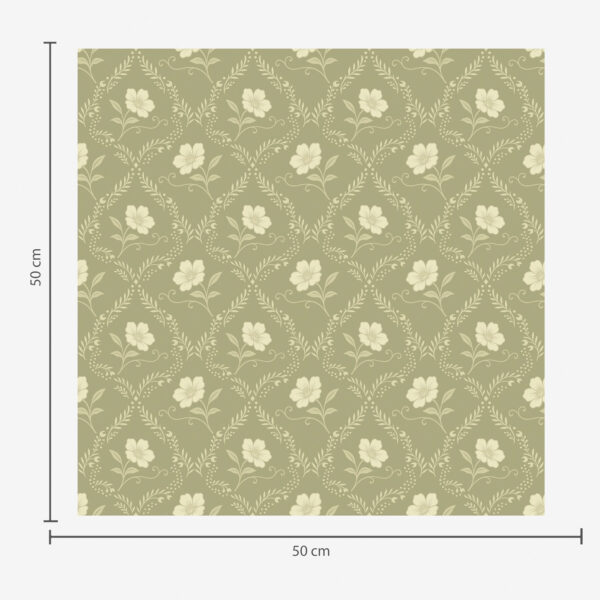 Wall Murals Olive trellis with cream flowers, retro ornament a00585 Wall Murals Olive trellis with cream flowers, retro ornament a00585