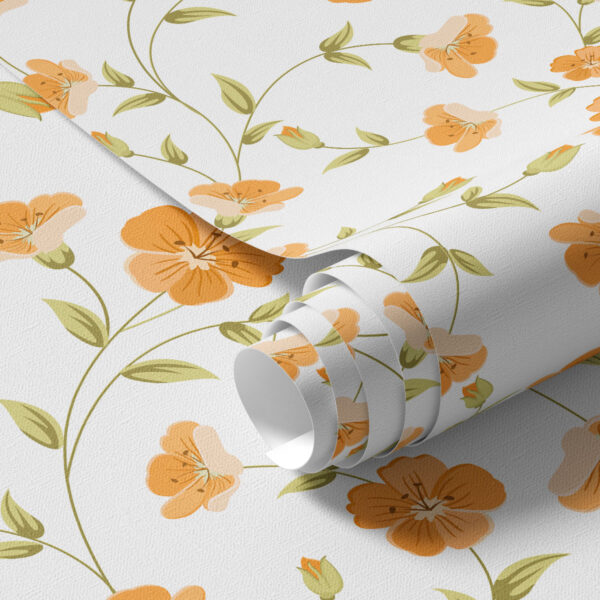 Wall Murals Orange flowers on white background a00015 Wall Murals Orange flowers on white background a00015