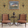 Wall Murals Orange flowers with leaves in Art Nouveau style a00409