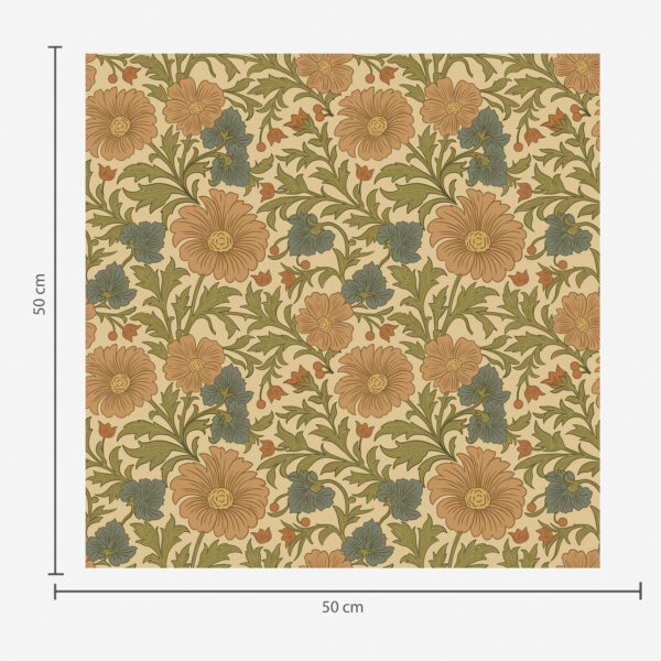 Wall Murals Orange flowers with leaves in Art Nouveau style a00409 Wall Murals Orange flowers with leaves in Art Nouveau style a00409