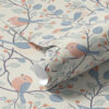 Wall Murals Pastel birds and twigs on a light background a00128
