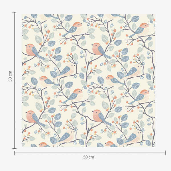 Wall Murals Pastel birds and twigs on a light background a00128 Wall Murals Pastel birds and twigs on a light background a00128