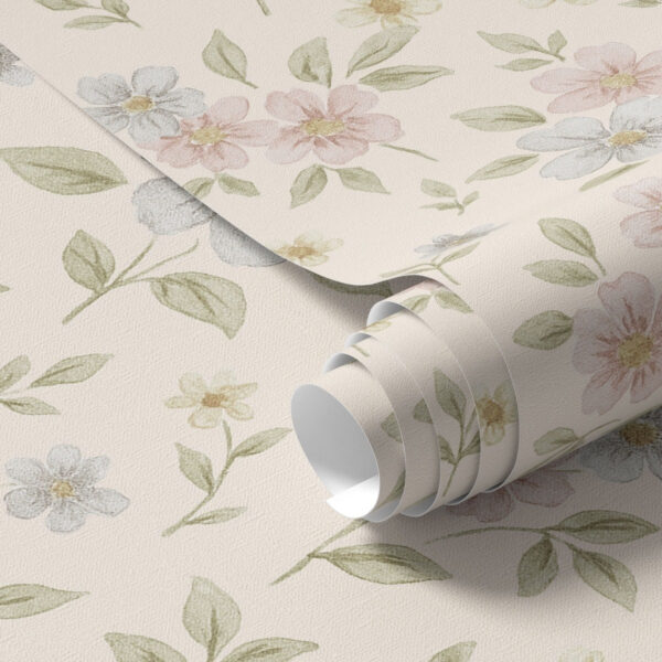 Wall Murals Pastel meadow flowers on a cream background a00596 Wall Murals Pastel meadow flowers on a cream background a00596