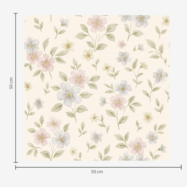 Wall Murals Pastel meadow flowers on a cream background a00596 Wall Murals Pastel meadow flowers on a cream background a00596