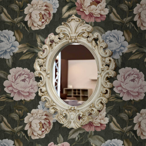 Wall Murals Peonies on a dark green background a00106