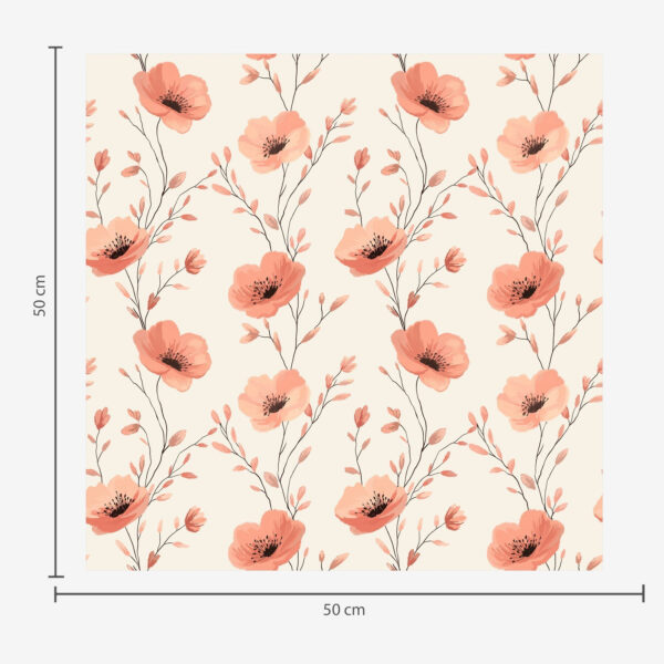 Wall Murals Pink poppies on stems a00083 Wall Murals Pink poppies on stems a00083