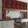 Wall Murals Pomegranates and flowers on a dark background in Mediterranean style a00115