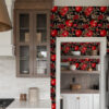 Wall Murals Pomegranates and flowers on a dark background in Mediterranean style a00115