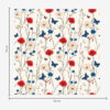 Wall Murals Poppies, daisies and butterflies on white background a00072