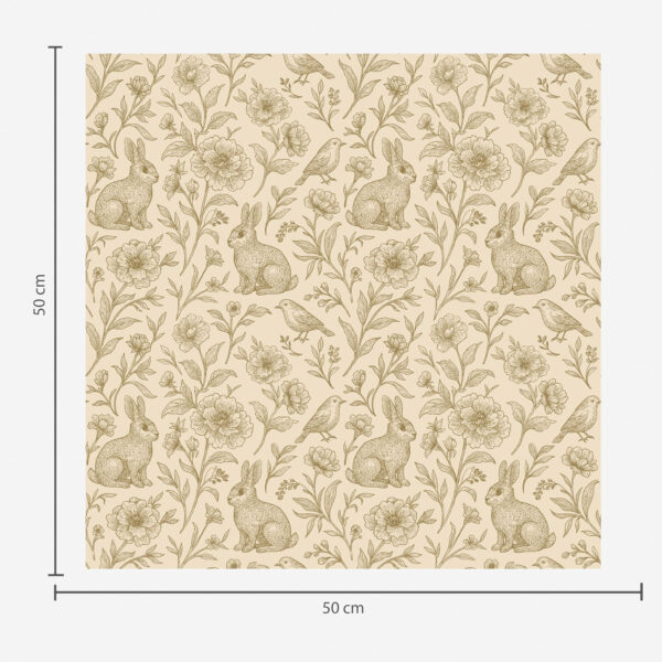 Wall Murals Rabbits and birds in a floral pattern a00571 Wall Murals Rabbits and birds in a floral pattern a00571