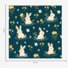 Wall Murals Rabbits in grass and flowers on dark background a00080