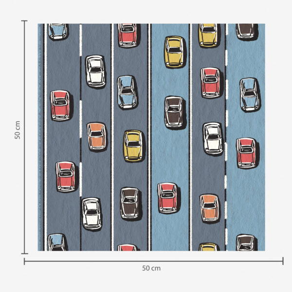 Wall Murals Retro car on the road in the style of the 60s a00118v1 Wall Murals Retro car on the road in the style of the 60s a00118v1