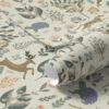 Wall Murals Retro illustration with leopards, trees and deer a00184