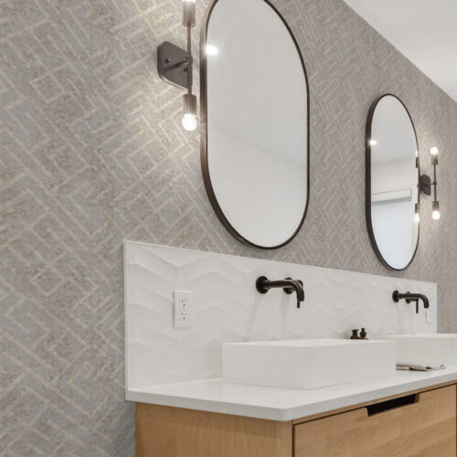 Wall Murals Retro pattern on a grey and beige background a00142