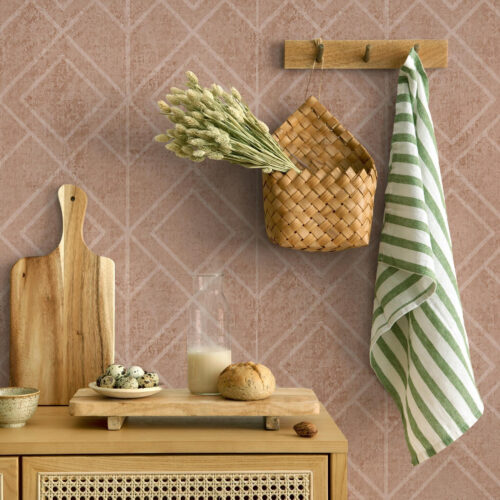 Wall Murals Rhombuses and graphic lines in earthy tones a00141v1
