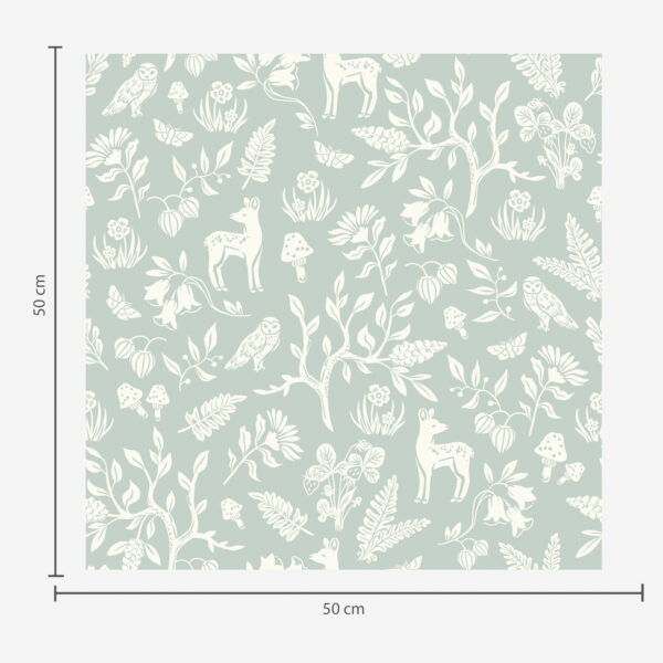 Wall Murals Scandinavian animals and plants on a mint background a00149 Wall Murals Scandinavian animals and plants on a mint background a00149