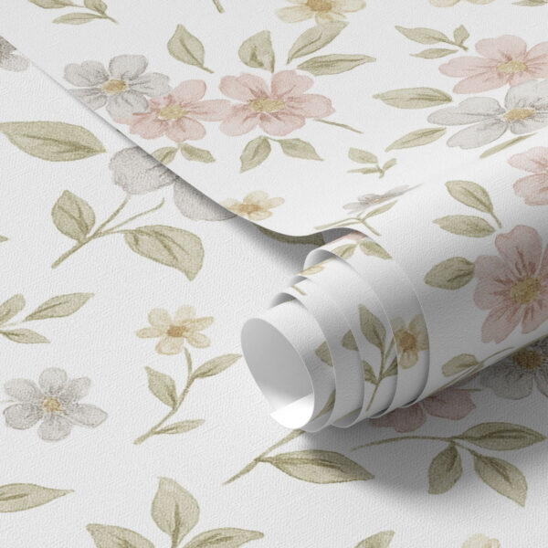Wall Murals Small watercolor flowers in pastels on white a00596v1