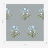Wall Murals Stylized flowers on a gray-blue background, cool palette a00494v1