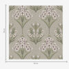 Wall Murals Symmetrical pattern with white flowers on a gray background a00302