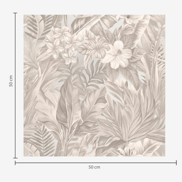 Wall Murals Tropical flowers and leaves in pastel colors a00024 Wall Murals Tropical flowers and leaves in pastel colors a00024