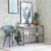 Wall Murals Watercolor leaves in cold shades, minimalist design a00225