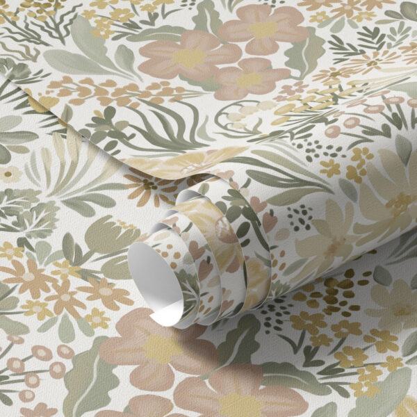 Wall Murals Watercolour wildflowers on a cream background a00154 Wall Murals Watercolour wildflowers on a cream background a00154