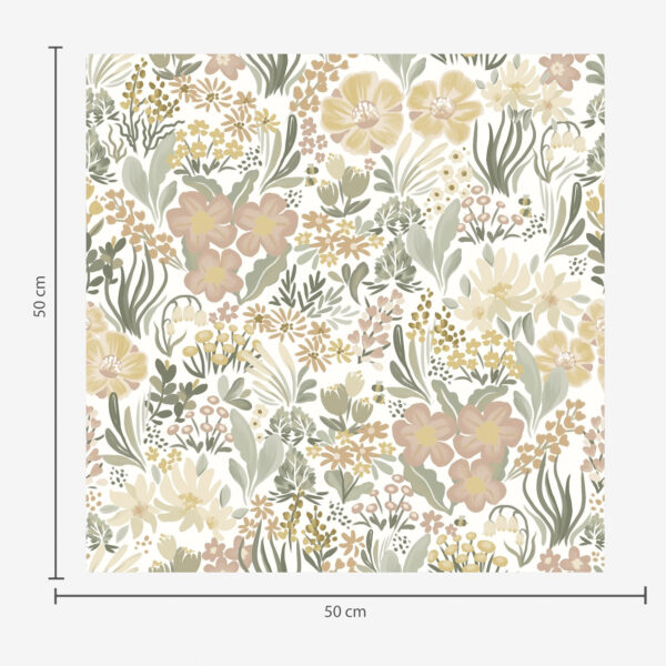 Wall Murals Watercolour wildflowers on a cream background a00154 Wall Murals Watercolour wildflowers on a cream background a00154