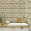 Wall Murals Wavy meadow flowers in pastel minimalist style a00396