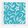 Wall Murals White flowers and leaves with scuffs on blue background a00038