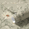 Wall Murals White flowers with wriggling leaves on light background a00001v1