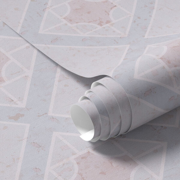 Wall Murals White rhombuses with pink center on blue background a00010v1 Wall Murals White rhombuses with pink center on blue background a00010v1