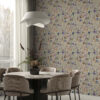Wall Murals Wildflowers and butterflies in soft watercolor style a00389