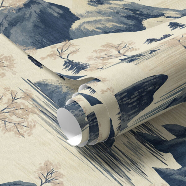 Wall Murals Winter landscapes with mountain river in blue shades a00103 Wall Murals Winter landscapes with mountain river in blue shades a00103