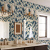 Wall Murals Winter landscapes with mountain river in blue shades a00103