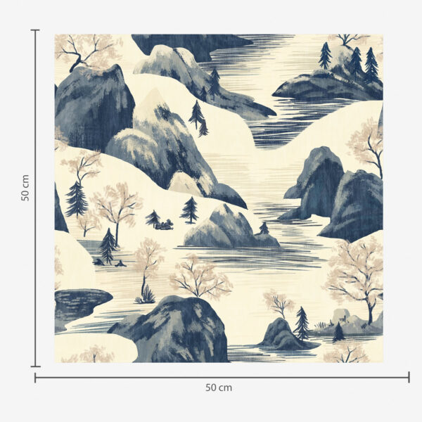 Wall Murals Winter landscapes with mountain river in blue shades a00103 Wall Murals Winter landscapes with mountain river in blue shades a00103