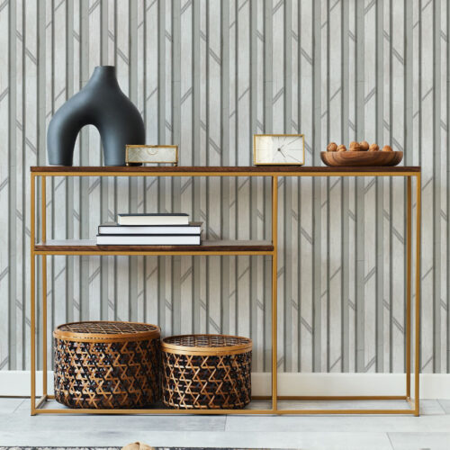 Wall Murals Wood panel effect in light gray color a00055